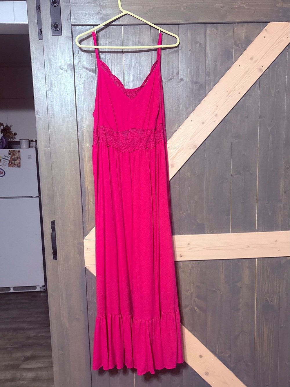 torrid Hot Pink Lace-Trim Maxi Dress